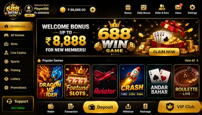 688win game dashboard image